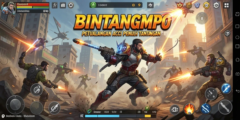 Tampilan gameplay BINTANGMPO menampilkan aksi seru dan petualangan yang mendebarkan.