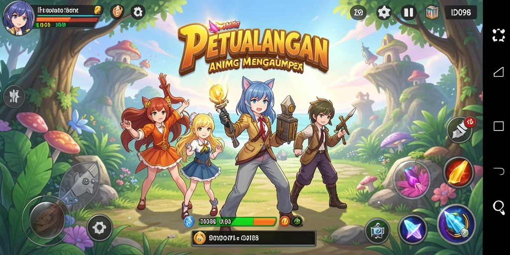 Screenshot gameplay ID098 menampilkan aksi seru karakter anime.