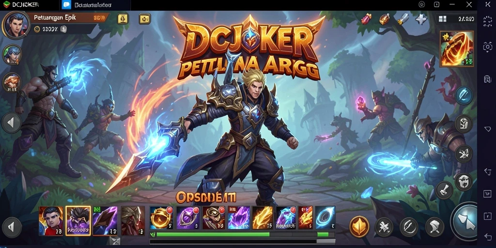 Tampilan antarmuka gameplay ARPG yang memukau dan interaktif.