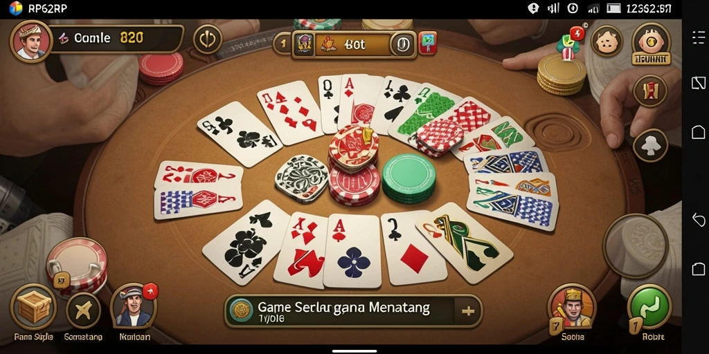 Screenshot menunjukkan momen seru bermain Gaple di RP62RP.