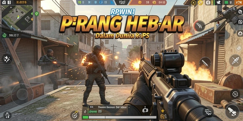 Tampilan gameplay meriah dan menegangkan dari RPWIN1 dengan aksi FPS yang seru.