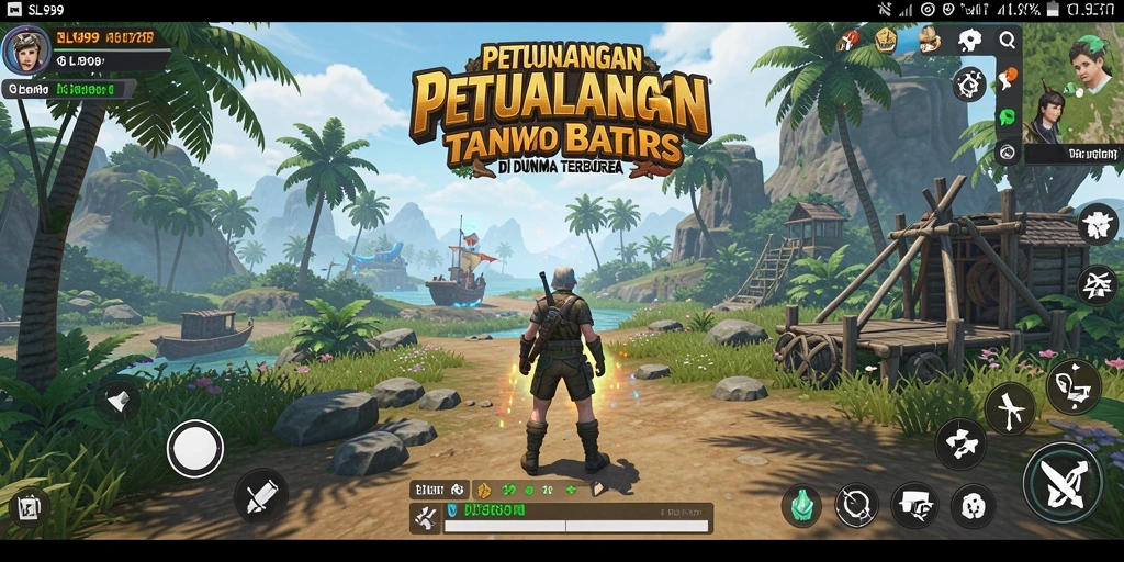 Gambaran aksi dan eksplorasi dalam dunia terbuka SL999.