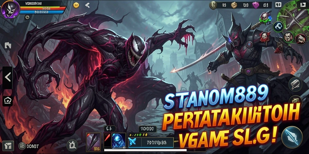 Screenshot utama VENOM889 menunjukkan aksi pertempuran strategis yang seru.